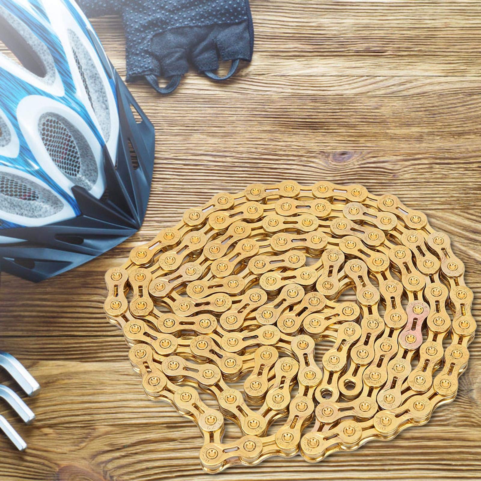 Cadena De Bicicleta De 9 Velocidades De 116 Eslabones – Ultraligera De Aleación Con Diseño Hueco, Incluye Clip De Unión, Resistente A La Corrosión, Ideal Para Bicicletas De Montaña Y Carretera
