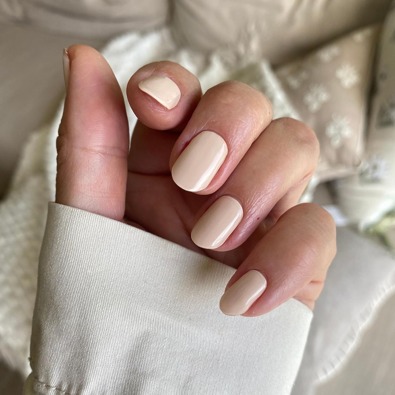 Alice & Bella Milky White & Latte Cream Bundle - Create Trendy Neutral Manicure That Goes With Any Outfit & Occasion - Semi Cured Gel Nails - Mikly Strips, Wraps or Stickers Cure With Any UV Lamp