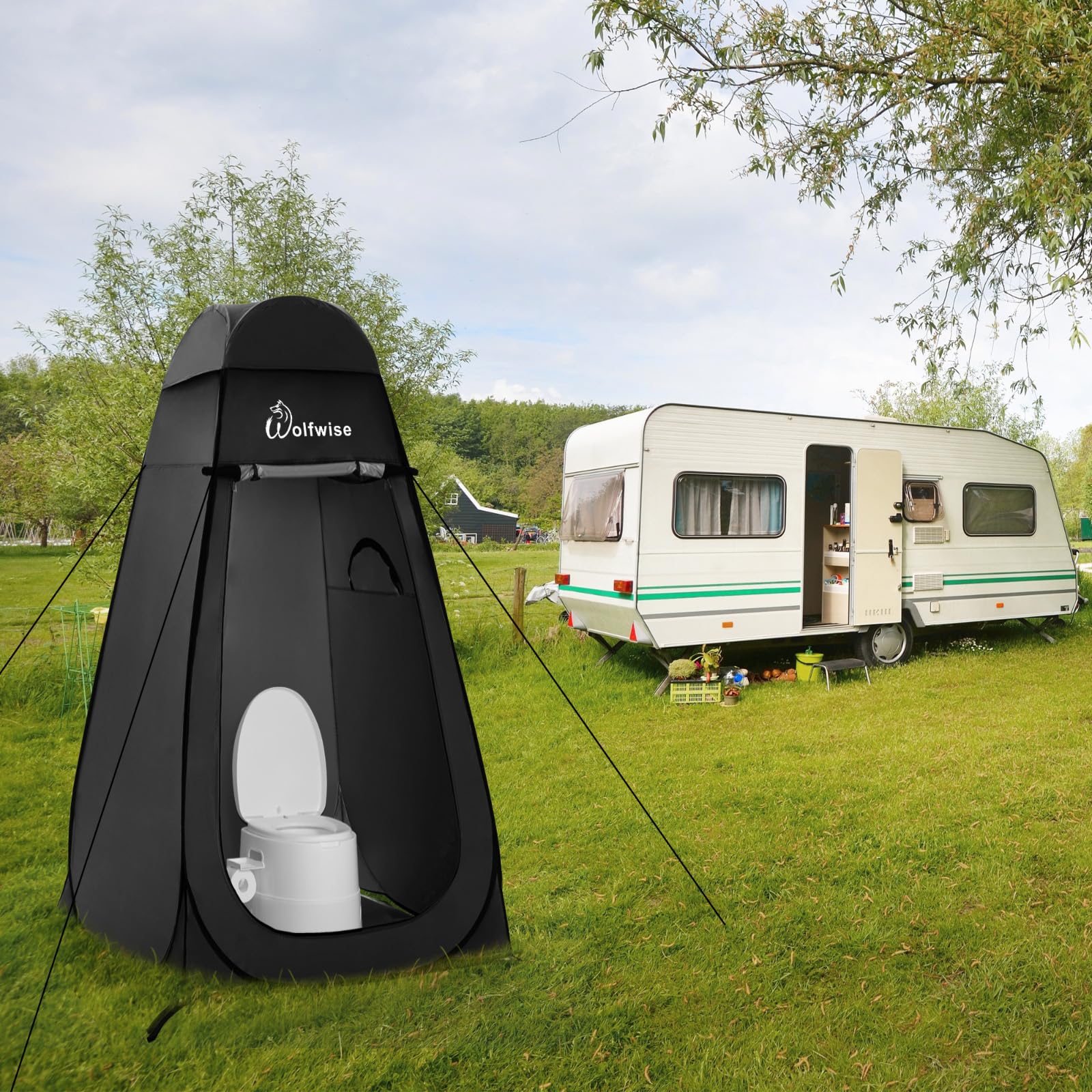 WolfWise Tente de Douche Pop Up Toilette Changement Camping Abri de Plein Air Vestiaire Extérieure Intérieure Portable