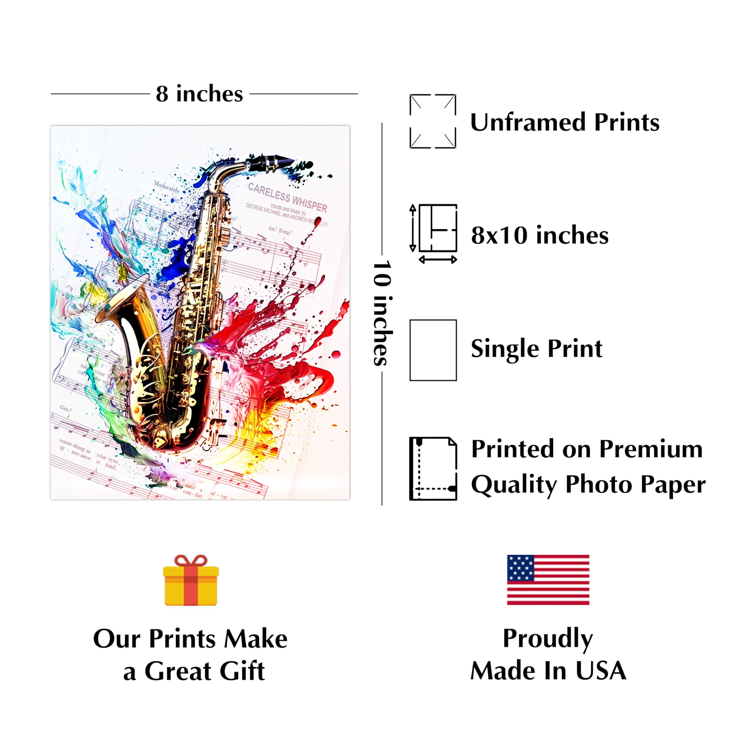Amazon.com: AMERICAN LUXURY GIFTS Careless Whisper Saxophone