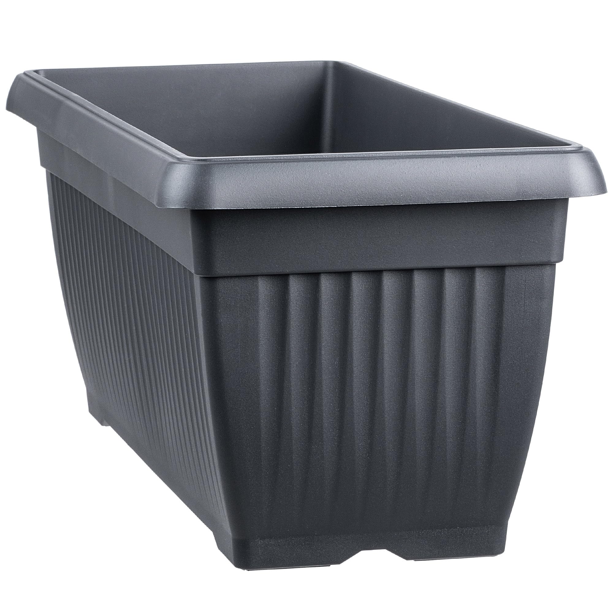 KADAX Blumenkasten 60 x 25 x 24 cm, großer Balkonkasten aus Kunststoff, Pflanzkasten für Balkon, Terrasse & Garten, Pflanzkübel für Balkonblumen (Anthrazit)