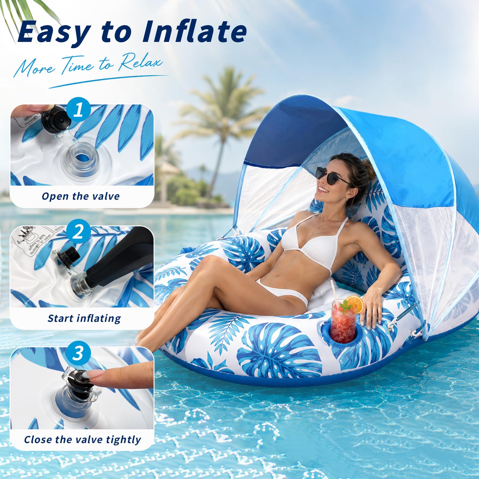 Float Tube, Shyllin Błoto z Sonnendach, nadmuchiwany fotel, niebieski