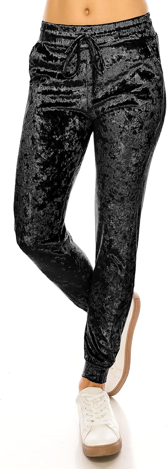 ALWAYS Women's Velvet Velour Joggers - Basic Premium Soft Stretch Warm Winter Sweatpants - Image 2