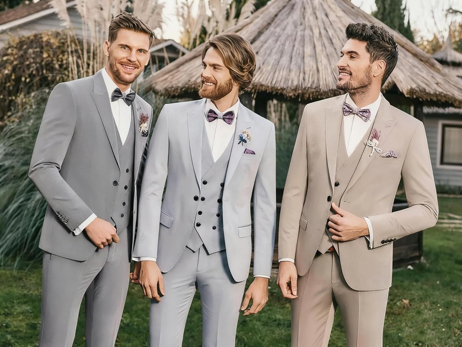 Mens 3 Piece Suit Slim Fit Double Breasted Suits for Men Wedding Groom Suit Set Business Formal Prom Tuxedo - Image 7