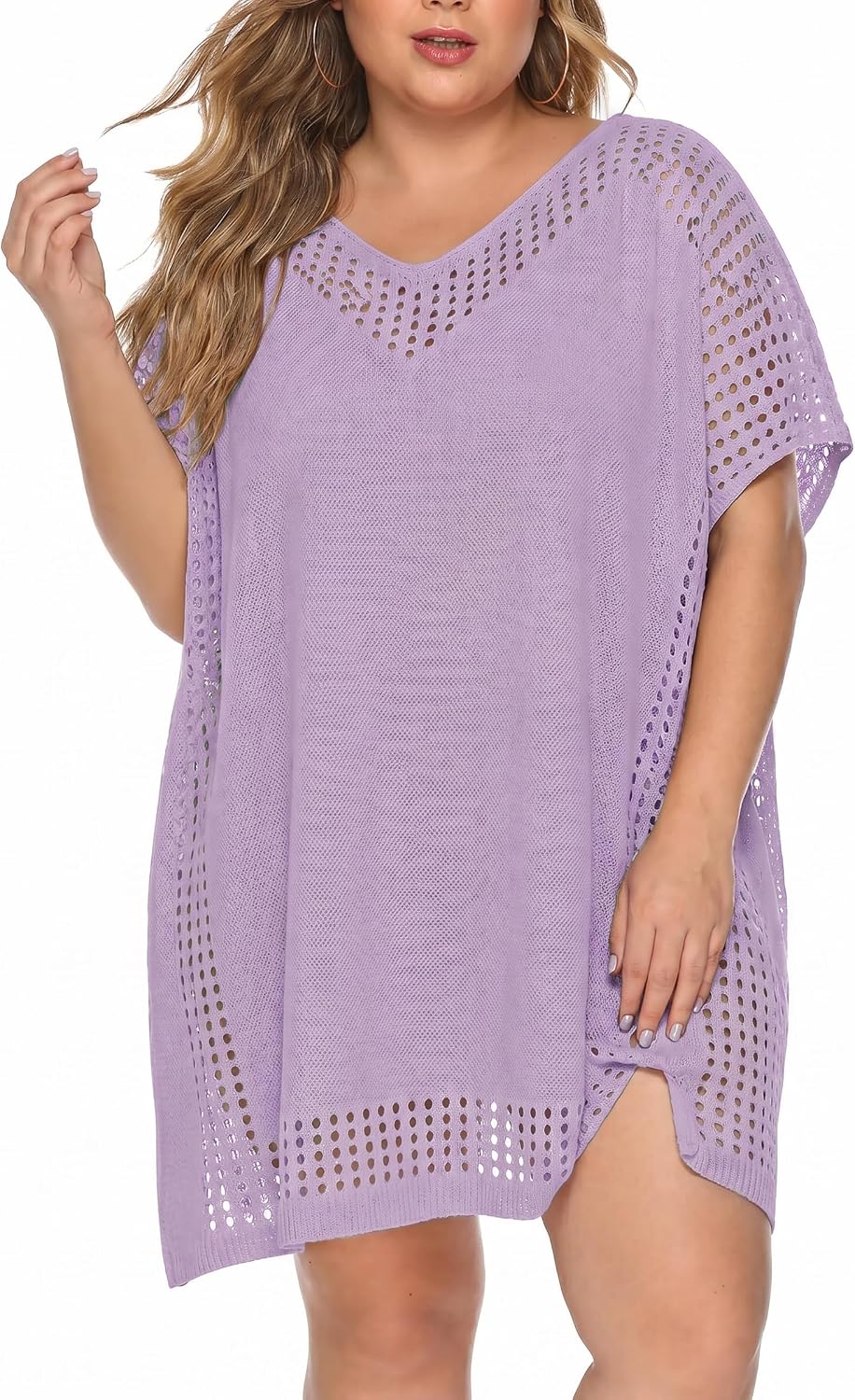 Chalier Swimsuit Coverup for Women, Plus Size Bathing Suit Cover Up, Purple