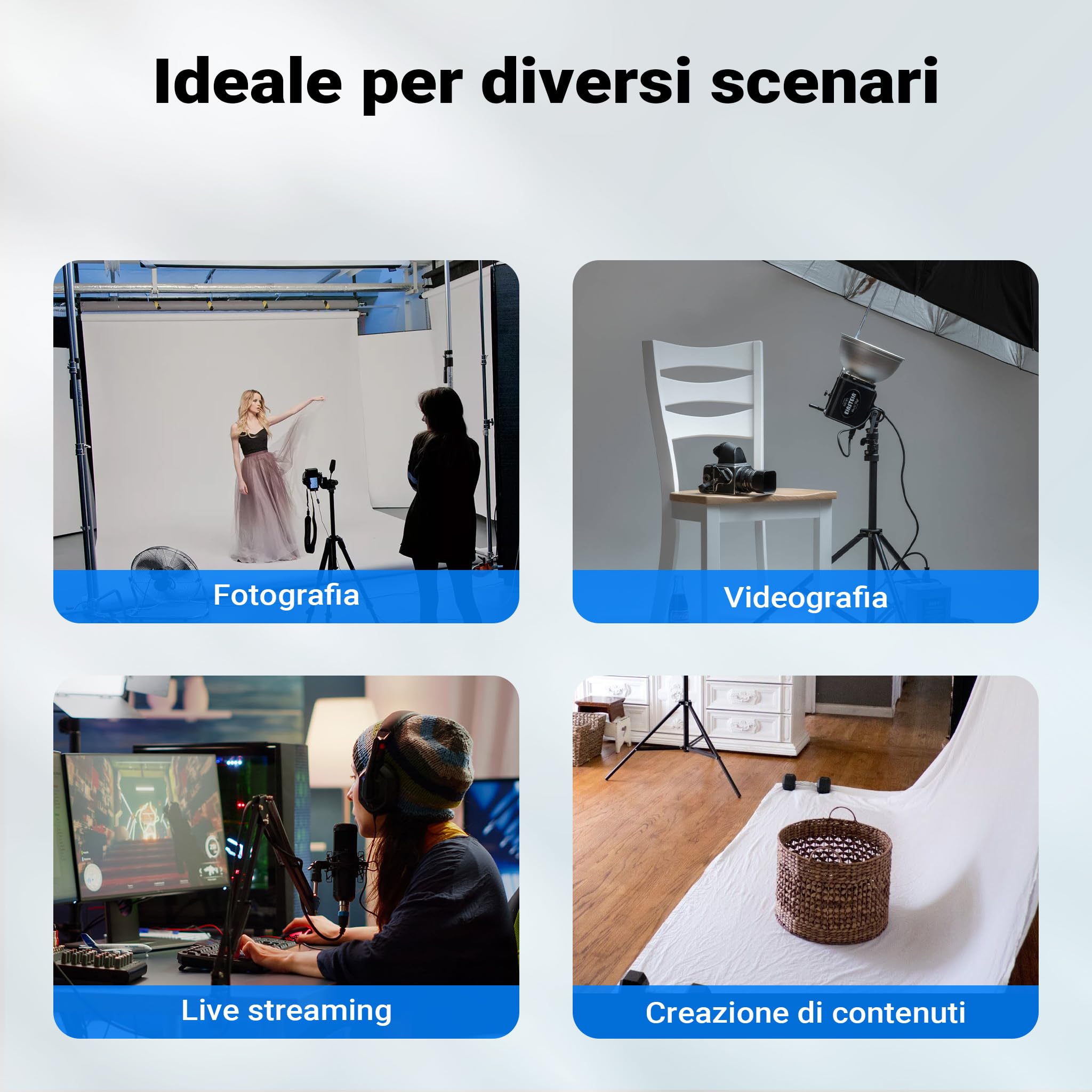Walimex pro Ombrello fotografico parabolico nero/bianco Ø 105 cm + diffusore – Set di modellatori di luce per fotografia e videografia
