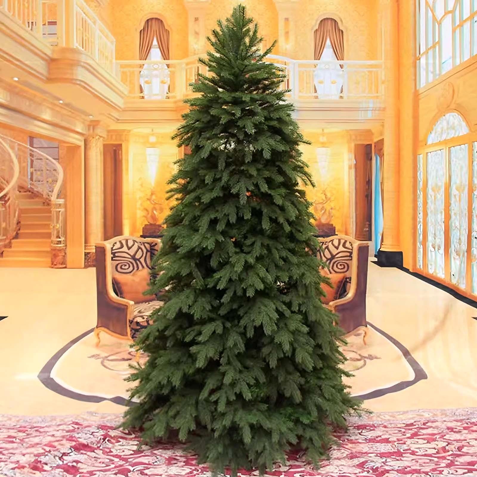 Arbol de Navidad Artificial 70/120/150/180/210/240 cm Plantas Artificiales Pequeño Verde Material PE Árbol de Navidad Decorado para EI Hogar, la Oficina y Fiestas(150cm/59.1")