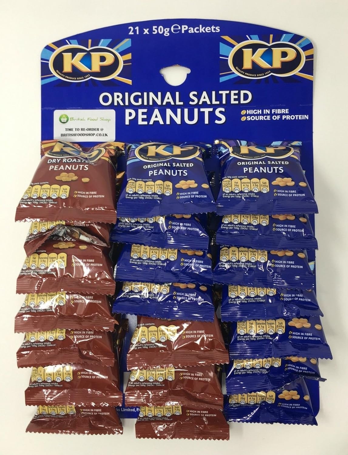KP Nuts BFS Original 21 x 50g Packs Mixed Pub Card KP Salted and KP