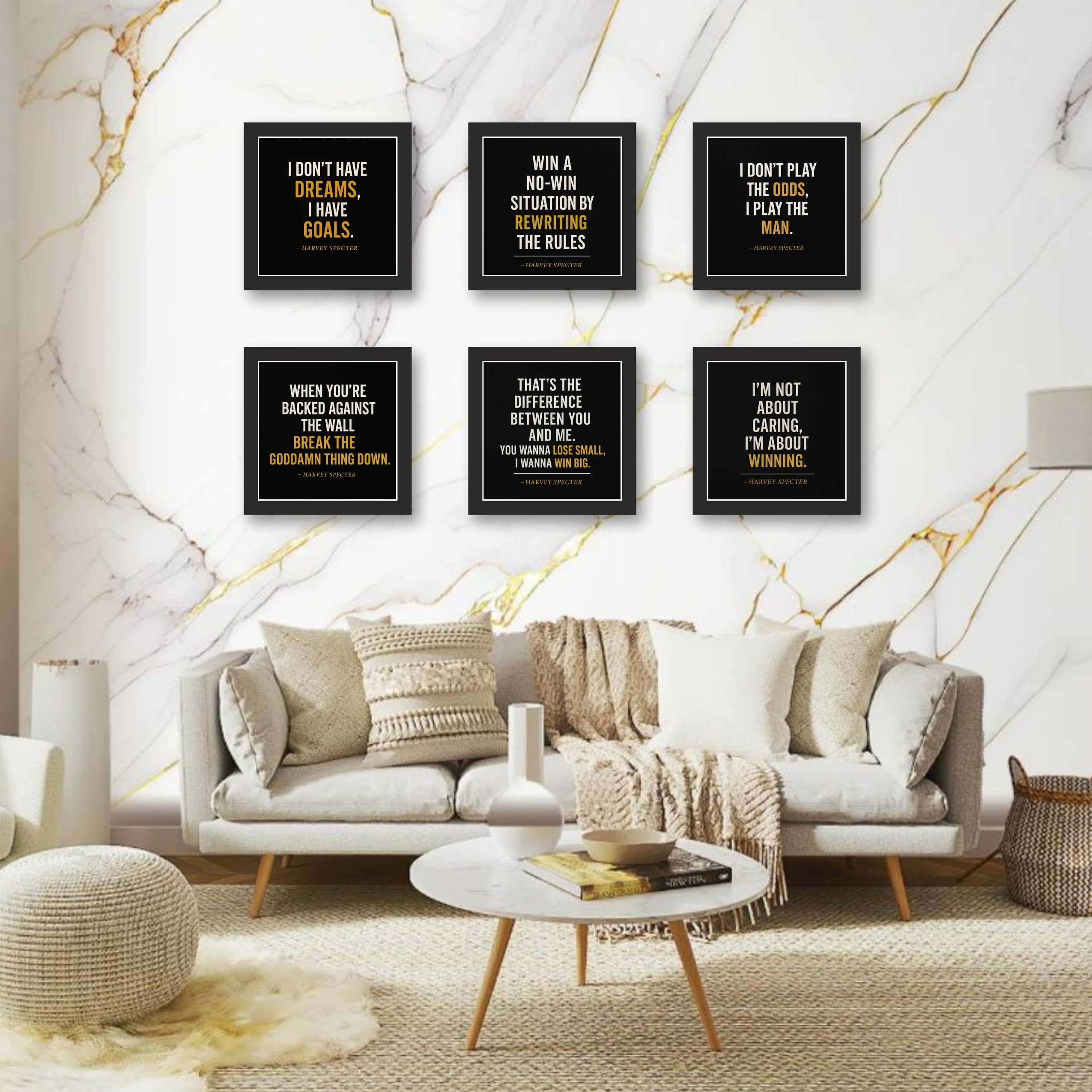 Success & Drive 6-Piece Quote Photo Frame Set – 12 in x 12 in Each…