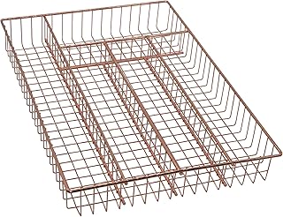 Transform Kitchen 5 Compartment Copper Kitchen Drawer Organizer for Silverware   - Compare price