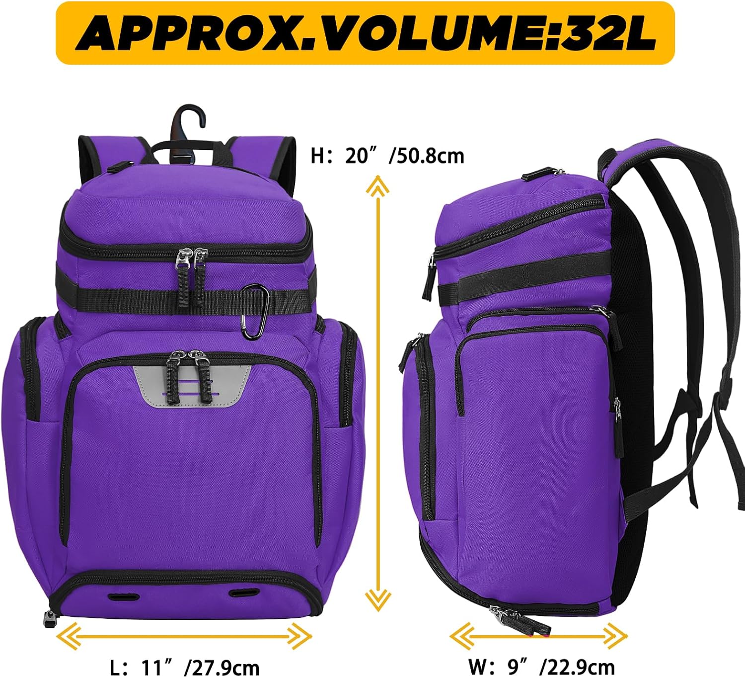 Goloni Basketball Backpack,Large Sports Bag with Ball Compartment & Shoe Compartment for Basketball, Soccer, Volleyball,Gym