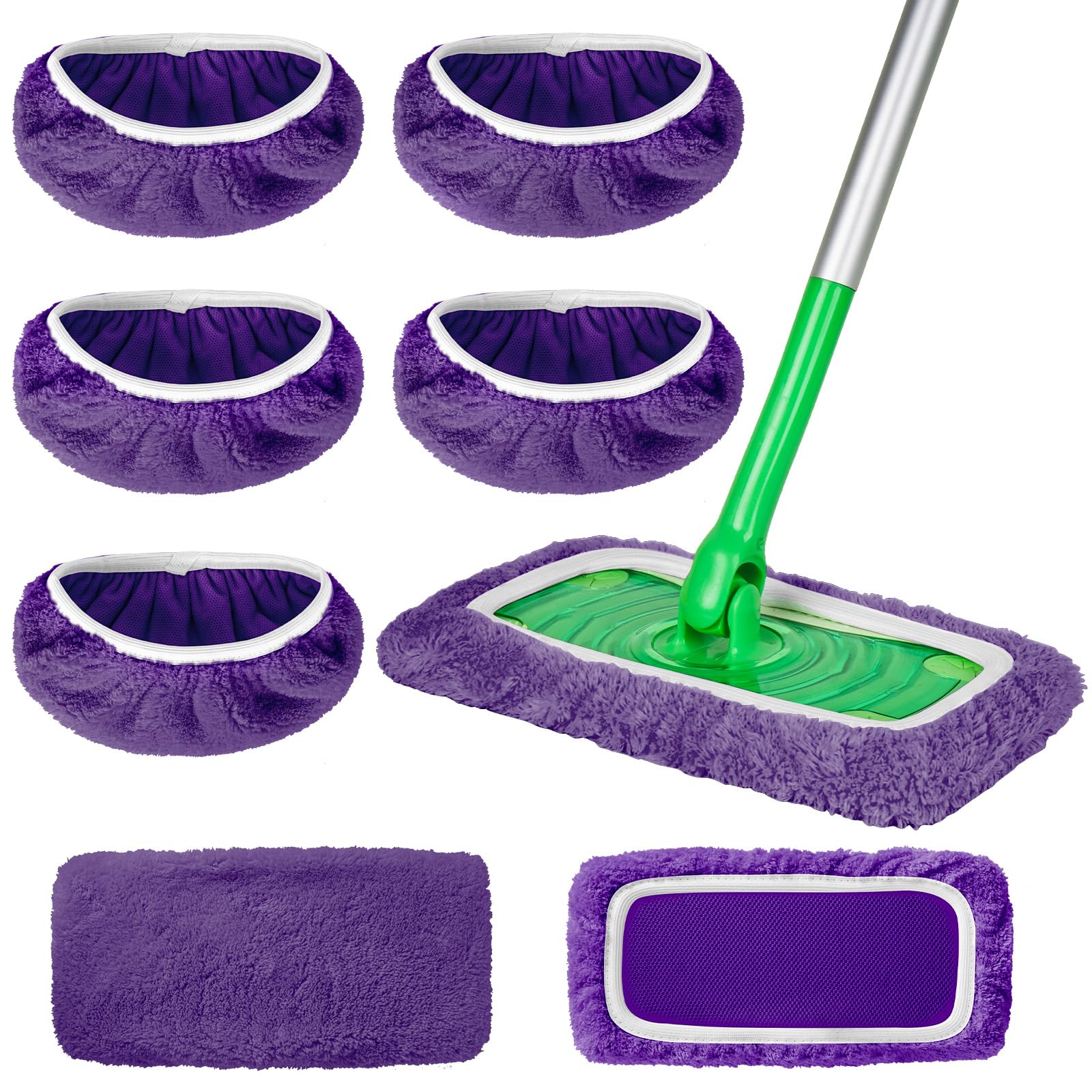 Housses de balai plates compatibles Swiffer Sweeper, serpillères réutilisables coton
