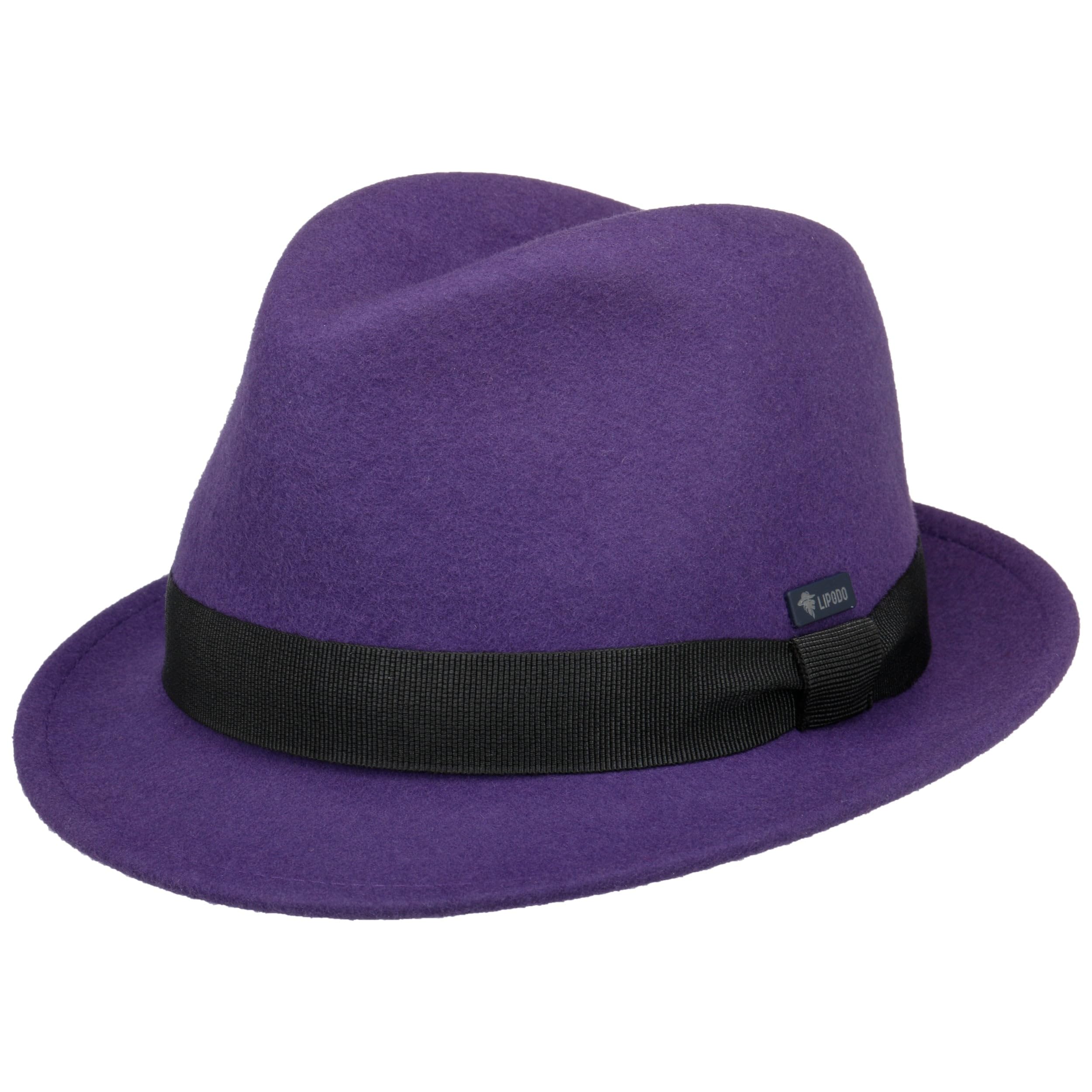 Lipodo Purple Kids Wool Felt Trilby Hat Fedora (One Size - )