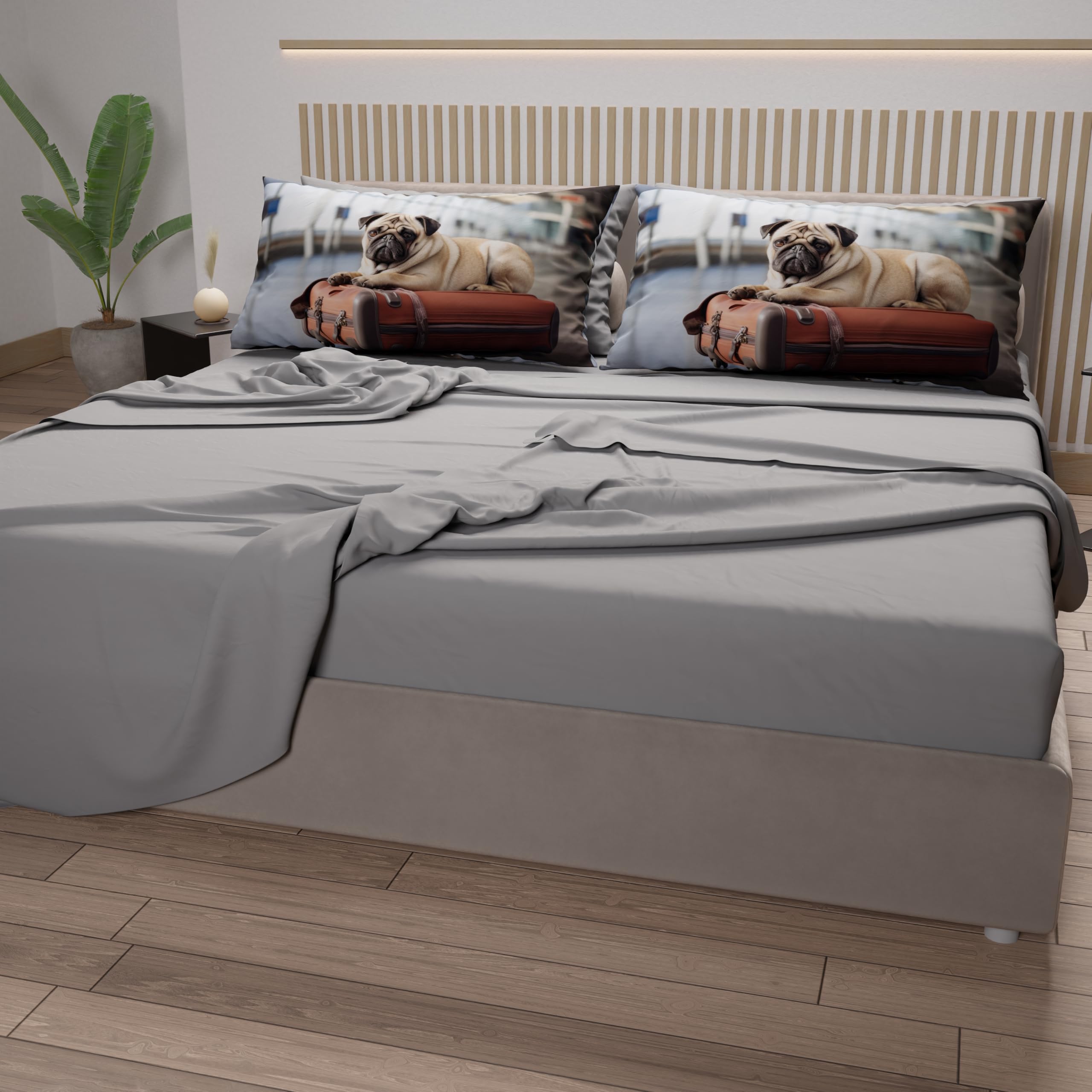 PETTI Artigiani Italiani, Animal Bed Linen with Dogs in Cotton with Pillowcases in Digital Print, Double Bedsheets - Image 3