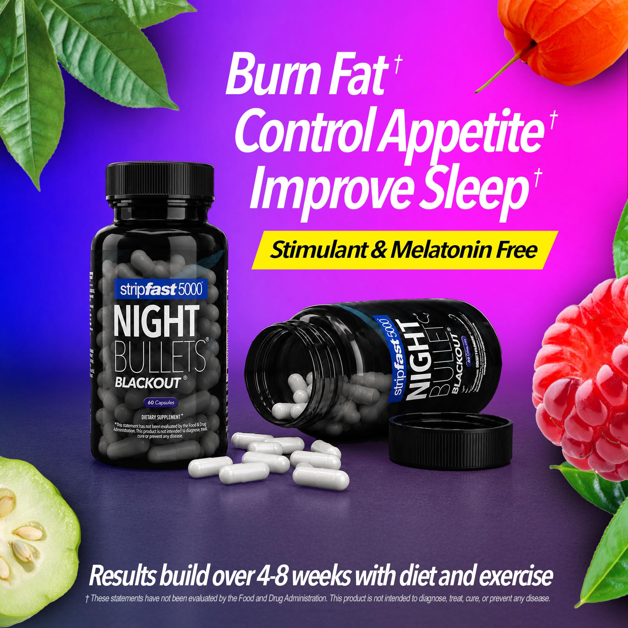 Night Bullets Weight Loss Pills for Women & Men, Appetite Suppressant — Amazon image 2
