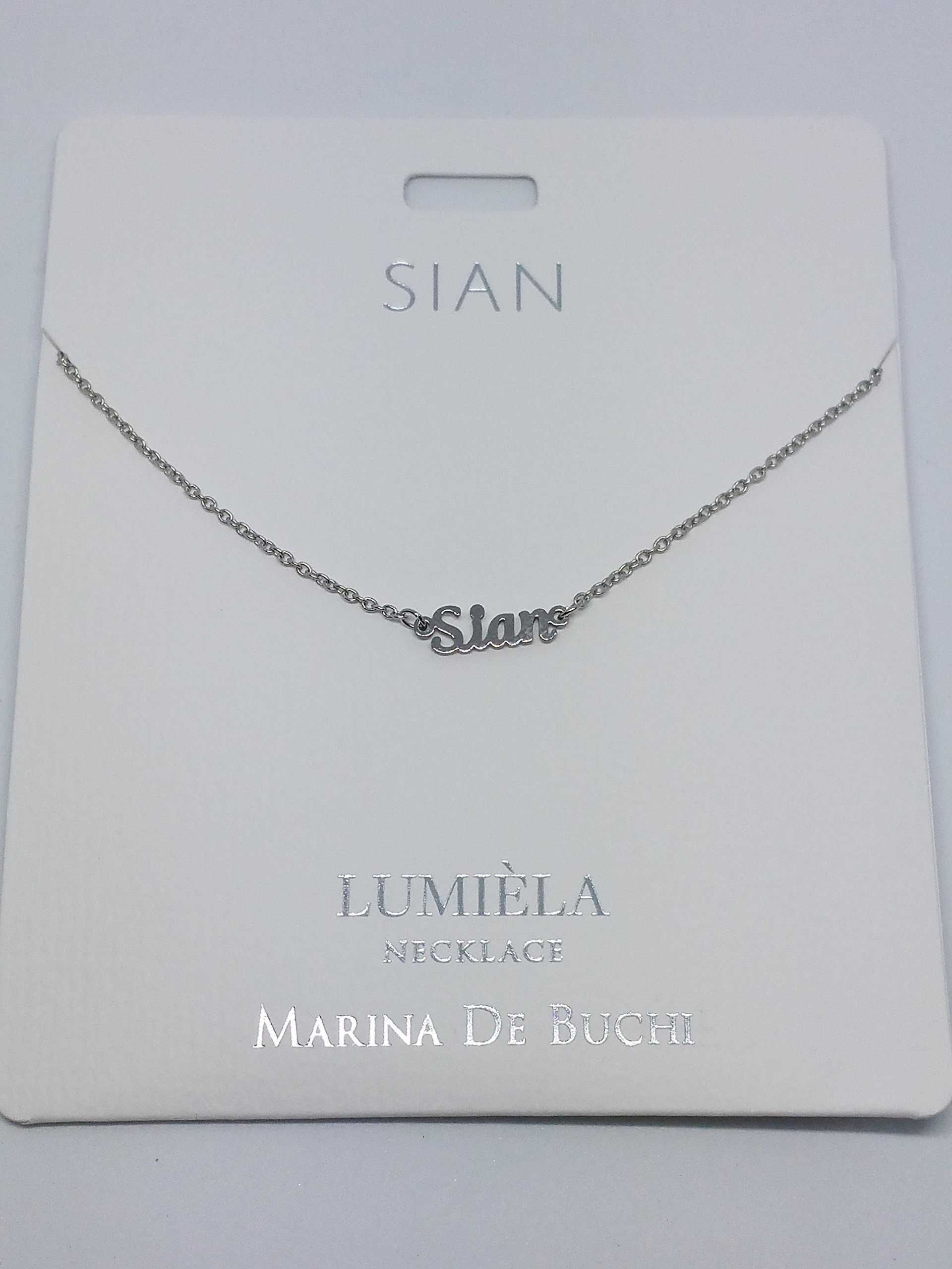 LumielaSIAN Named Lumeila Necklace Marina De Buchi Silver Colour Presented by Sterling Effectz