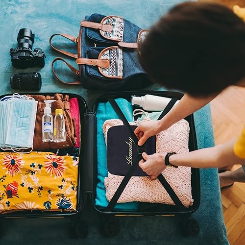 Miniatura 5 de Travel Fanatics Bolsa de viaje negra para ropa sucia, compacta, duradera y espaciosa esencial de viaje