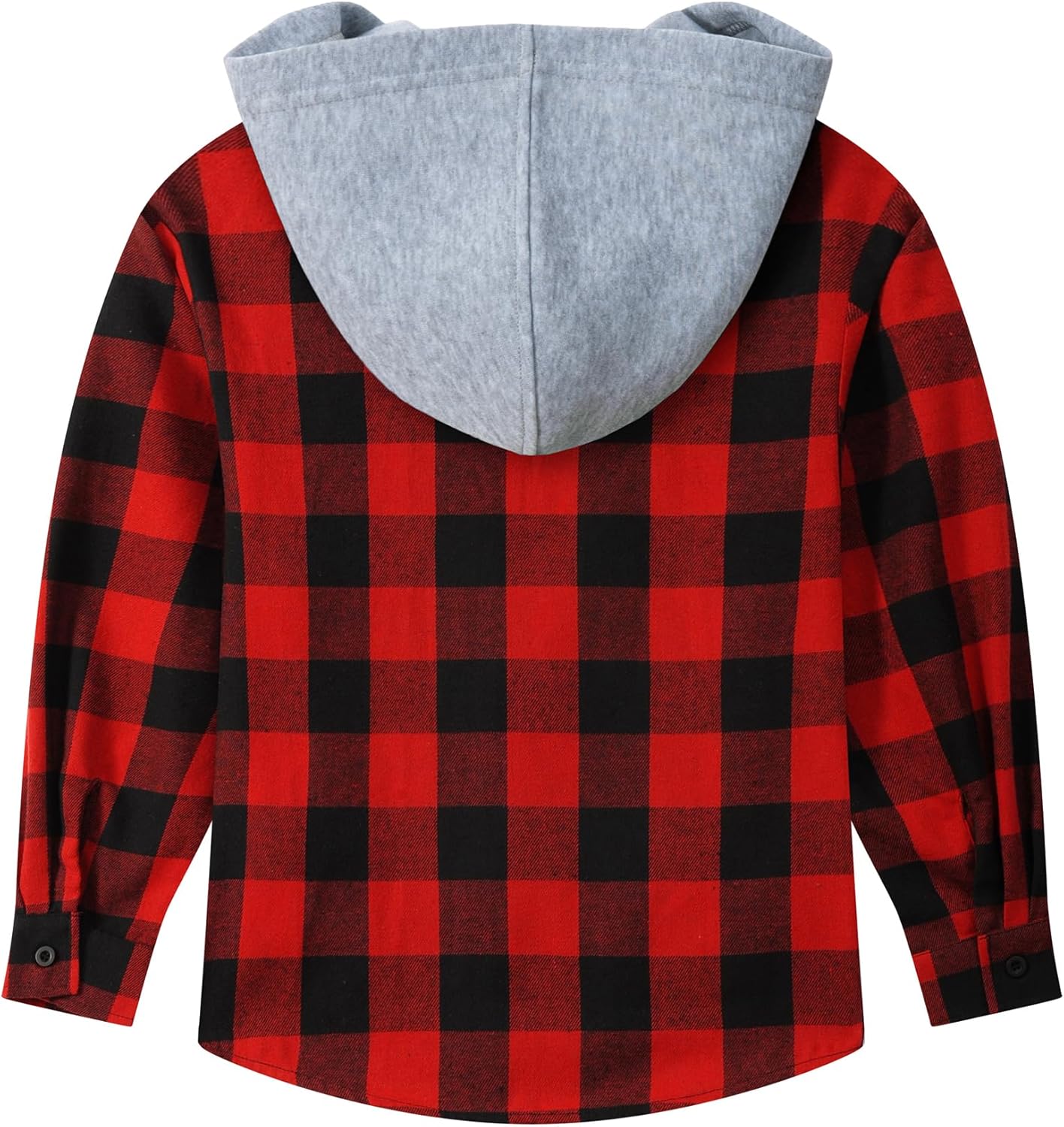 GEEK LIGHTING 3 Pack Boys Girls Plaid Flannel Shirts Unisex Kids Long Sleeve Casual Button Down Shirts with Hood - Image 3