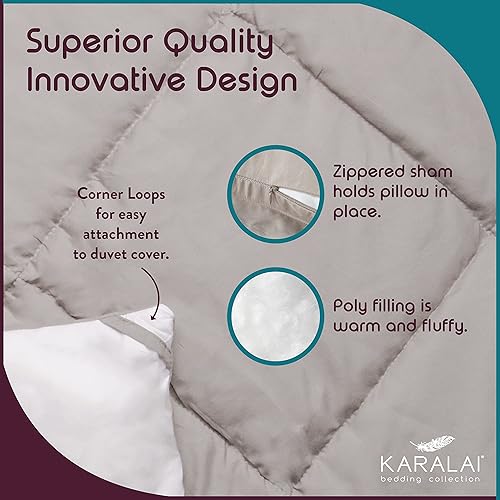Miniatura 6 de Karalai Bedding - Juego de edredón blanco tamaño Queen  Juego de edredón alternativo de plumón ultrasuave  Juego de ropa de cama de 3 piezas incluye