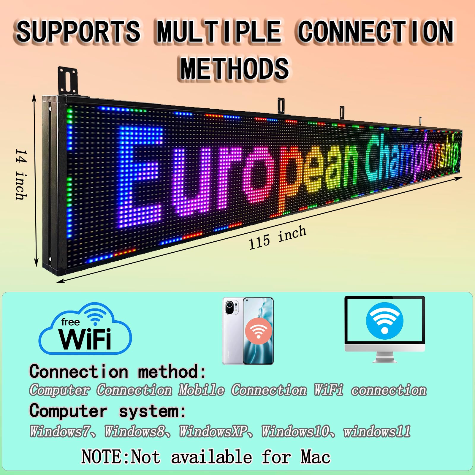 Amazon.com : P10 Outdoor LED Digital Sign - 115''x14'' Full