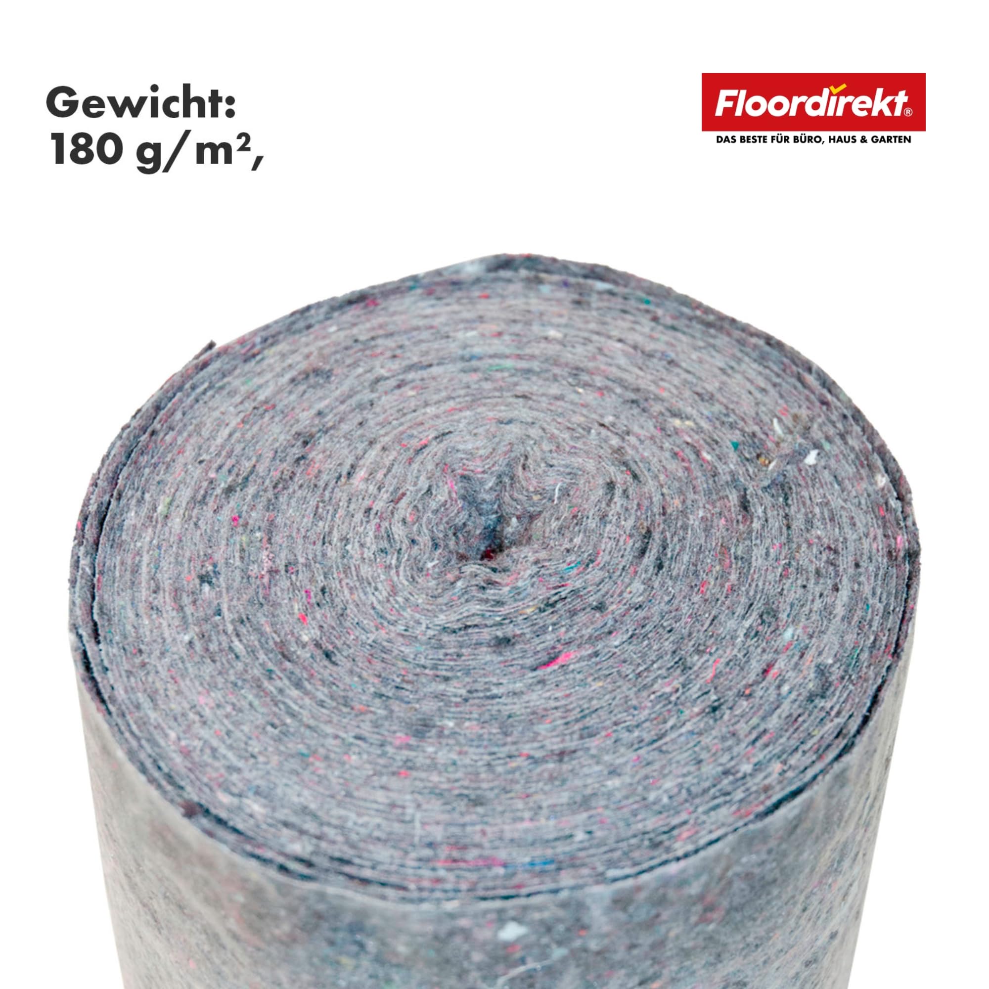 Floordirekt Malervlies 10m x 1m – 15 Rollen (150m²) Abdeckvlies 180g/m² mit Anti-Rutsch Beschichtung, wiederverwendbares Maler Abdeckvlies für Boden & Renovierung