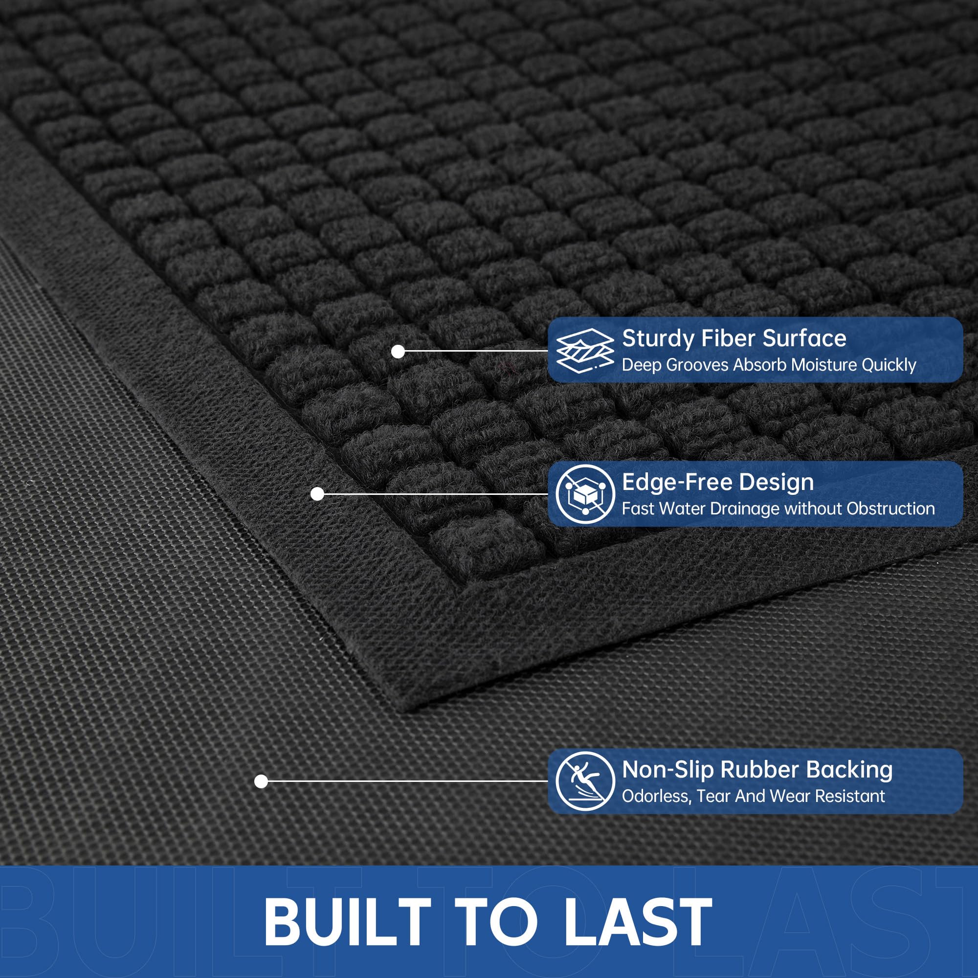 Durable Indoor Outdoor Doormat, 4' x 5' Heavy Duty Front Door Mat — Amazon image 3