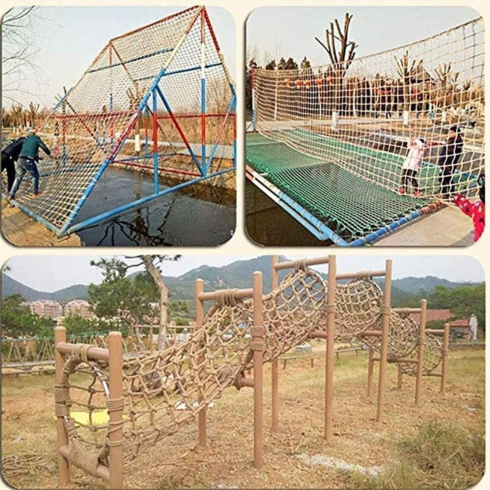 Seilnetz, strapazierfähiges Outdoor-Geländer, Hanfseil, Frachtnetz, Kinderspielplatz, Kletternetz, Treppenzaun, Kinderschaukel, Hängematte, Sicherheitsnetz, Kletternetz für Kinder im Freien