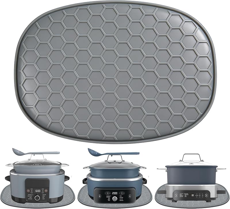 Silicone Heat Resistant Mat for Ninja Foodi Possible Cooker Pro 8.5 Qt MC1000,MC1001,MC1010 Slow Cooker Crock &Ninja MC2001 PossibleCooker PRO Plus 8.5 QT Accessories,Kitchen Countertop Protector Pad