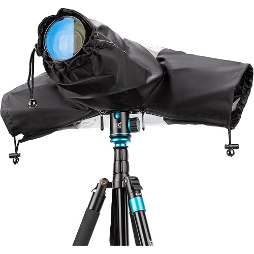 Professional Waterproof Camera Rain Cover Rain Coat for Canon Nikon Sony Fujifilm and More DSLR Mirrorless Cameras with Lens, Camera Accessories for Photography Rain Gear