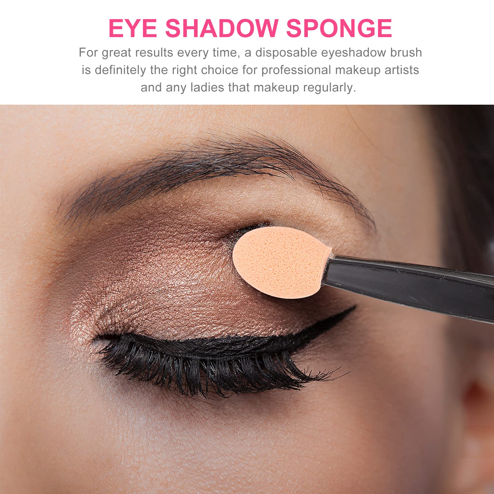 FOMIYES Professional Makeup Brushes 100pcs Double-sided Eyeshadow Sponge Brush Ideal for Events Wedding Party School Prom