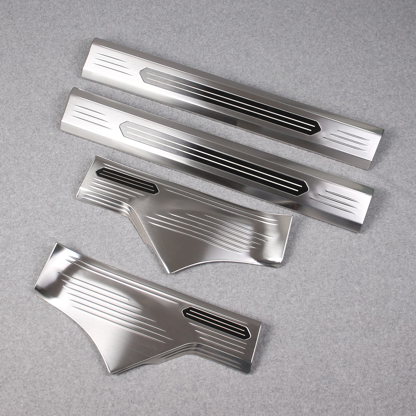 Beautost Fit for Nissan Rogue 2021 2022 2023 2024 2025 Inside Door Sill Scuff Plate Guard Cover Trims Stainless Steel (Silver)