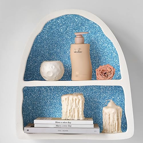 Miniatura 8 de Kitico Papel tapiz azul con purpurina para despegar y pegar, autoadhesivo, decorativo, decoración de bricolaje, 17.7 x 78.7 pulgadas