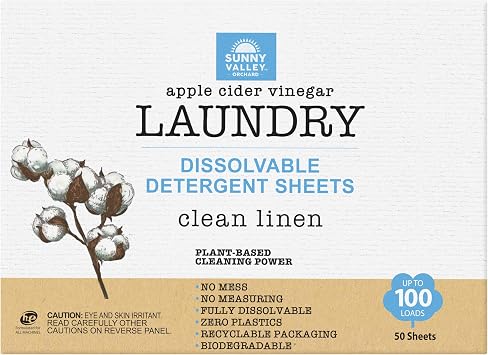 Laundry Detergent Sheets, Clean Linen, 100 Loads