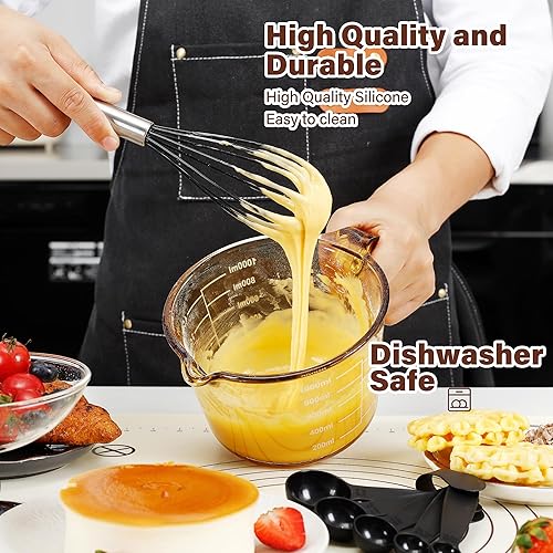 Miniatura 8 de NCUE Juego de utensilios de cocina, 35 piezas de utensilios de cocina de silicona con soporte, con mango de acero inoxidable, cucharas, servidor de