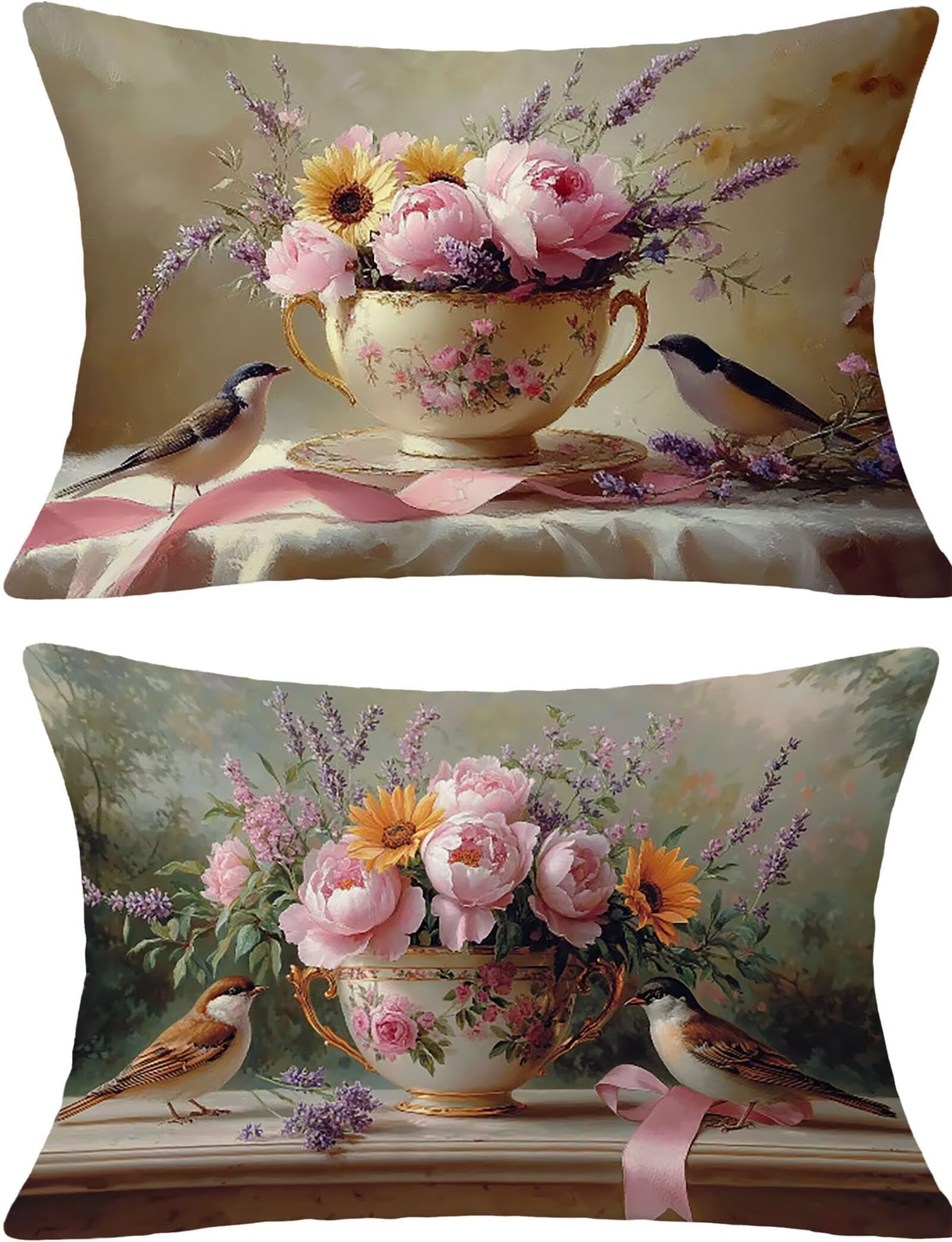 Housse de coussin 40x70cm fleurie en velours pour sublimer votre canapé de salon