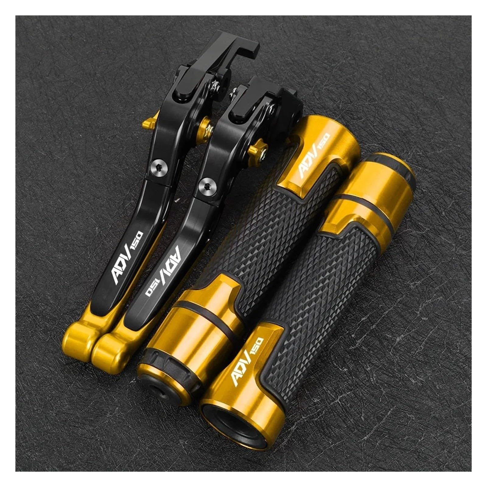 Aluminiowe CNC regulowane dźwignie sprzęgła hamulca, nieoryginalne uchwyty motocyklowe kompatybilne z Honda ADV150 2019-2023(Yellow)