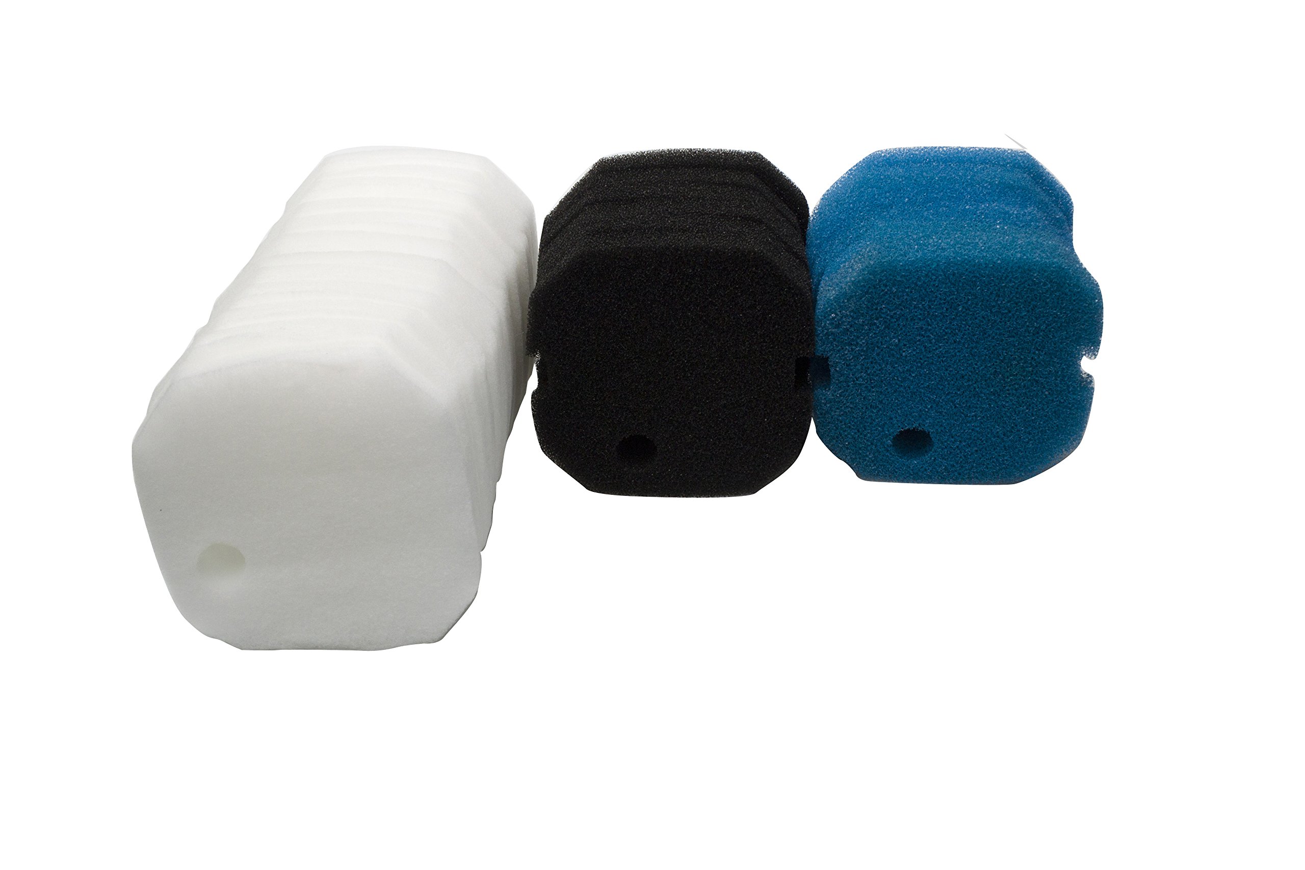 LTWHOME Poly Coarse Fine Foam Filter Pads Set Fit for Aqua One AQUIS 1200/1250 and 1000/1050(Pack of 24)