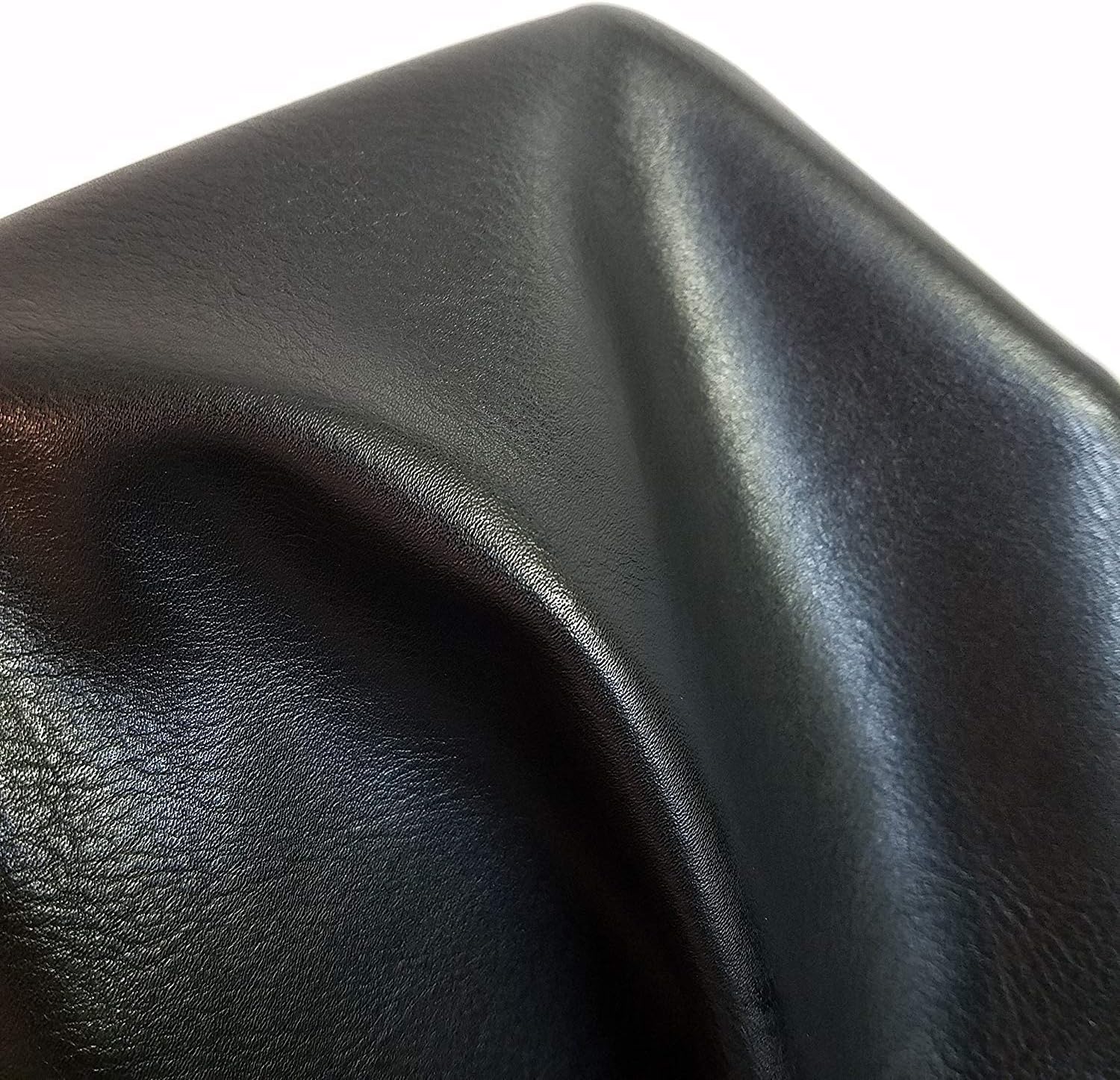 NAT Leathers | Black Soft Faux Vegan Leather PU (Peta Approved Vegan) | 1 Yard (36 inch Length x 54 inch Wide) Cut by The Yard | Synthetic Pleather 0.9 mm Nappa Smooth Upholstery | Black 36"x54"