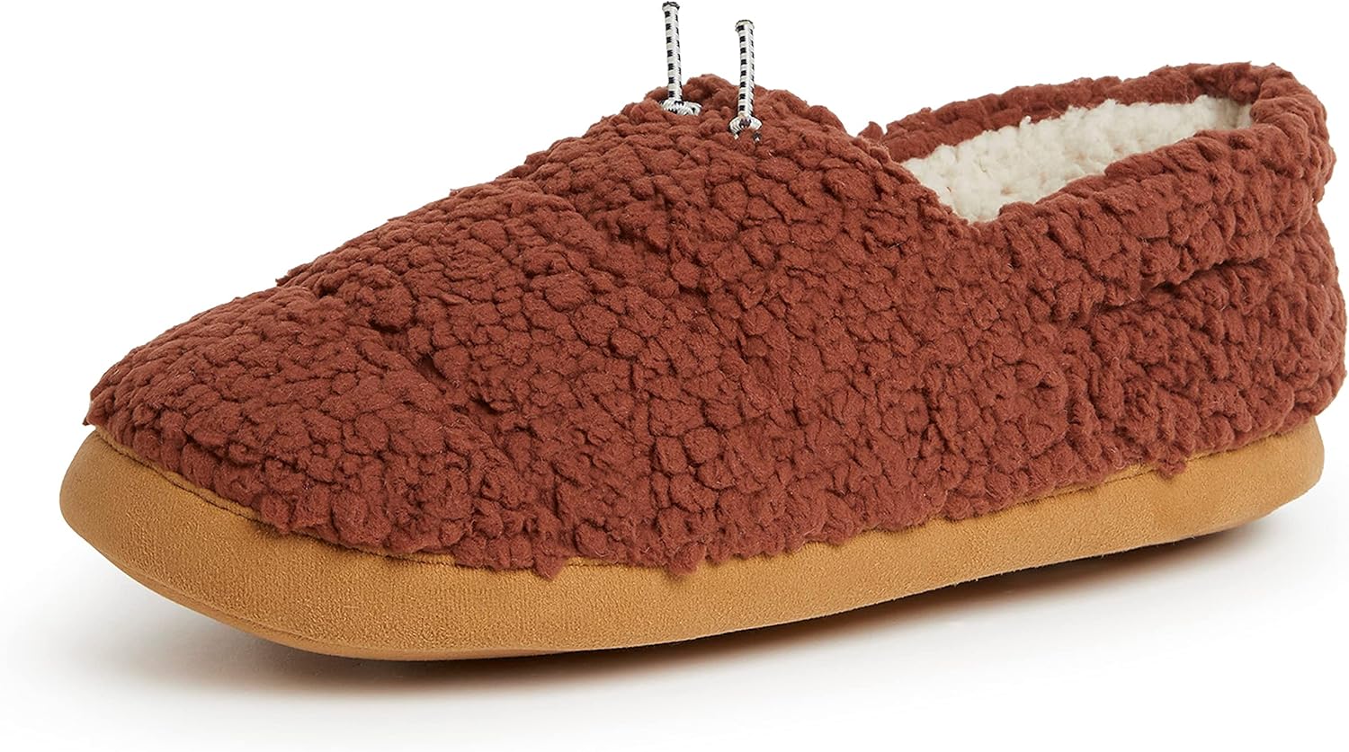 Dearfoams Men's Cedar Sleeping Bag Moc Slipper, Rustic Brown Sherpa, Large