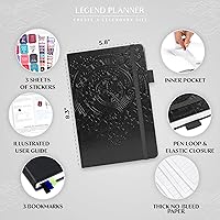 Vista 2 de Legend - Agenda por hora sin fecha, planificador diario por hora con ranuras de tiempo, organizador semanal de gestión del tiempo y libro de citas