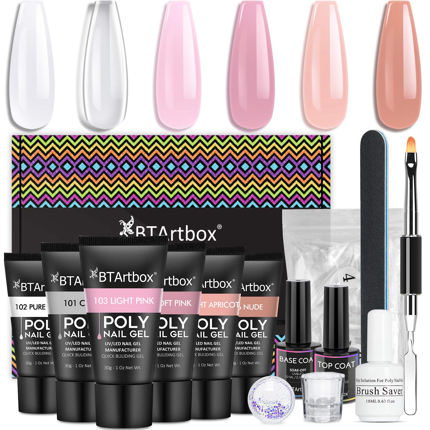 Poly Gel Kit (A-6 Color Poly Nail Gel)