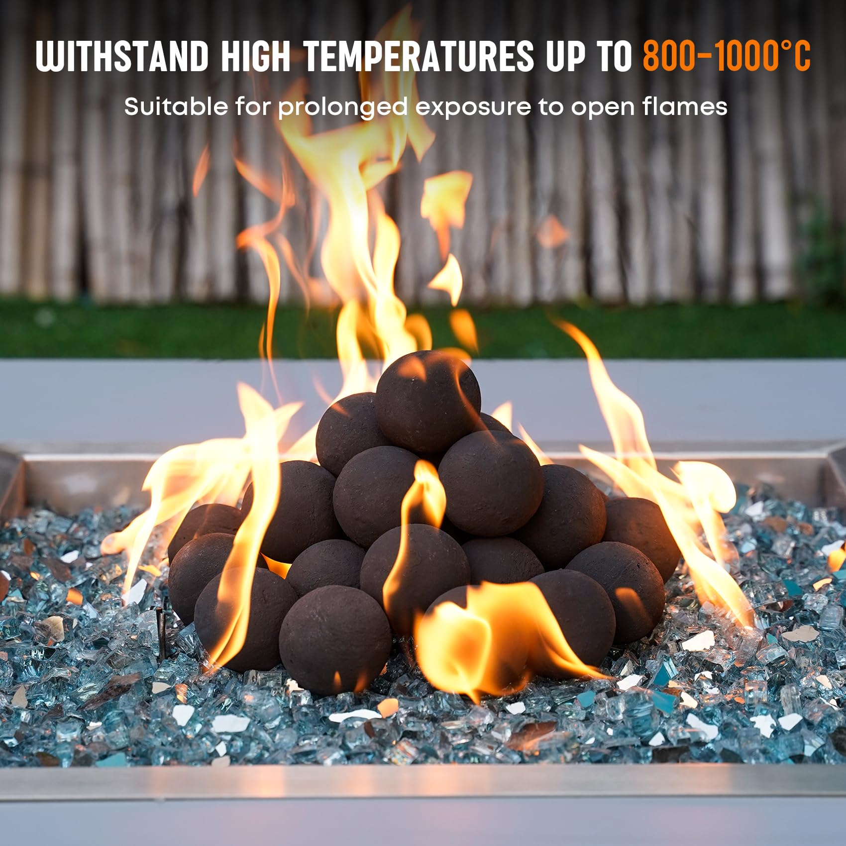 Stanbroil 2 inch Ceramic Fire Balls, Set of 25 Round Fireballs