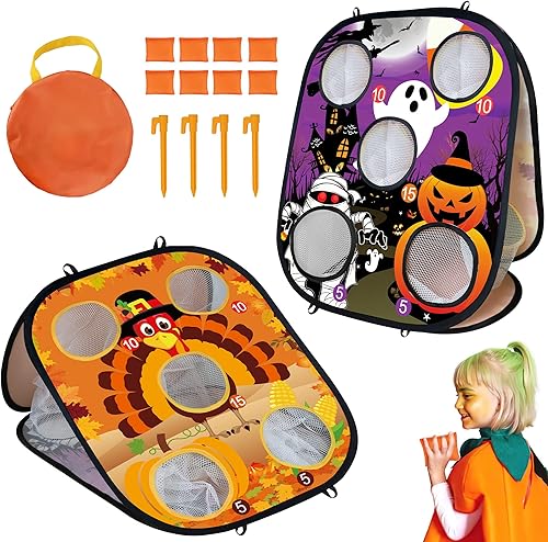 Juegos de Halloween, juegos de Acción de Gracias, juegos de lanzamiento de bolsas de frijoles para niños, juegos de fiesta de Halloween, juegos de