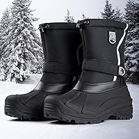 Vista 7 de FREE SOLDIER Botas de nieve para hombre, impermeables, aisladas, antideslizantes, con forro extraíble