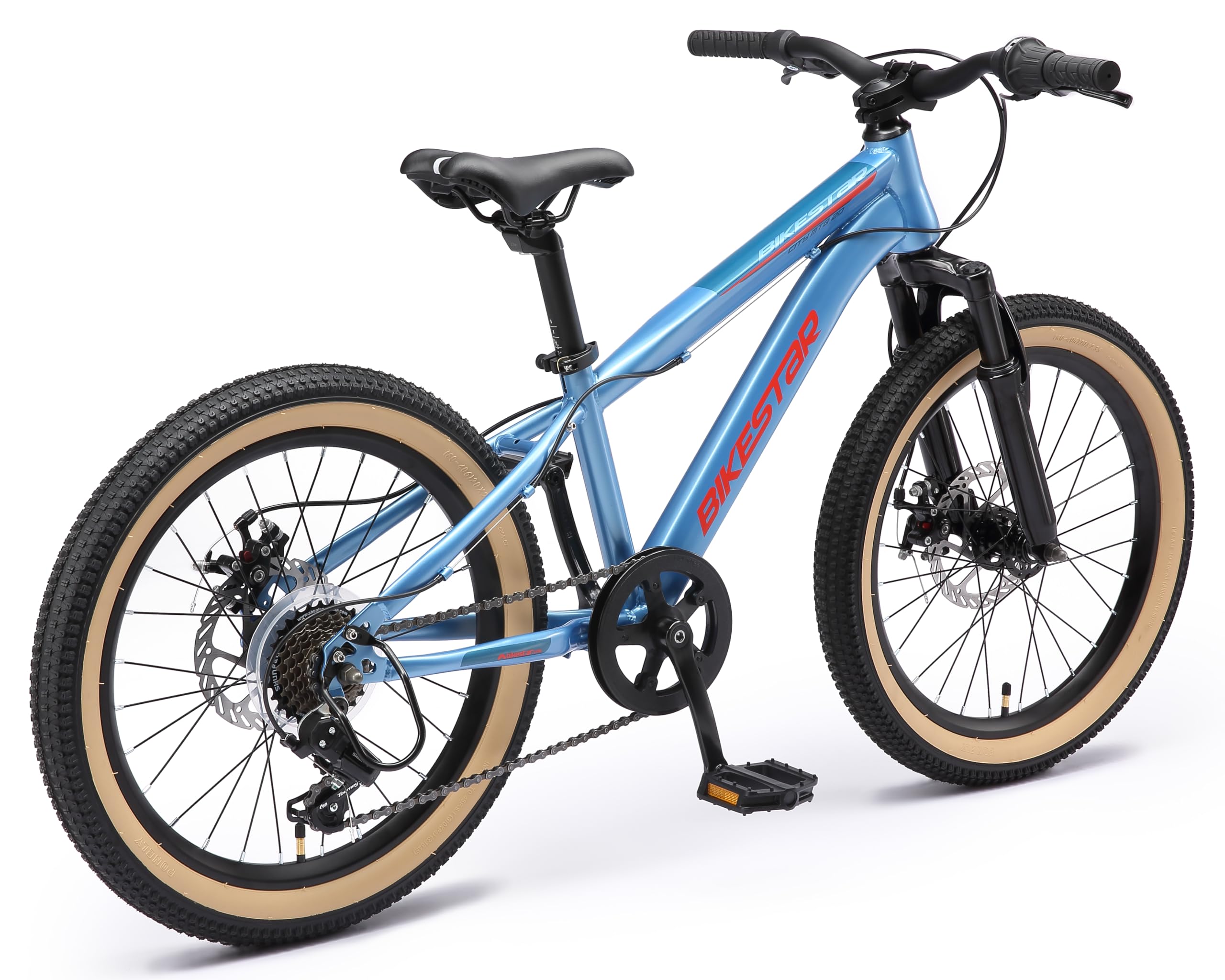 BIKESTAR MTB Mountain Bike 20" Alluminio per Bambini 6-9 Anni | Bicicletta Telaio Pollici 11 velocità Shimano, Hardtail, Freni a Disco, sospensioni