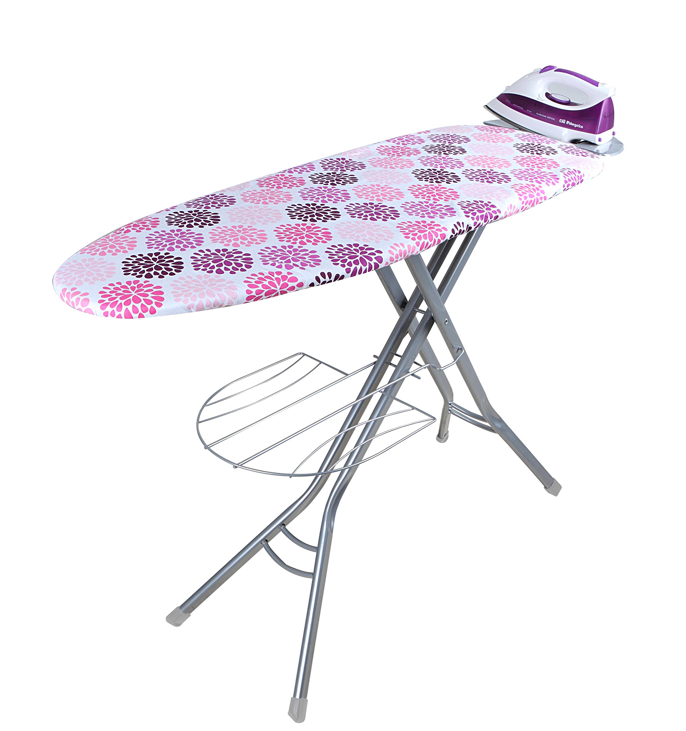 Orbegozo Bügeltisch TP 3500, aus Stahlgitter, Baumwollbezug, Bügelbrettständer, 122 x 38 cm