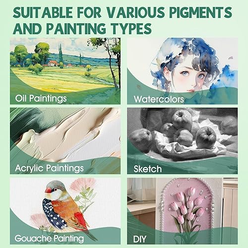 Miniatura 33 de ESRICH Lienzos de pintura de 11 x 14 pulgadas, paquete de 24 lienzos blancos en blanco para pintar, lienzos de pintura de algodón para óleo