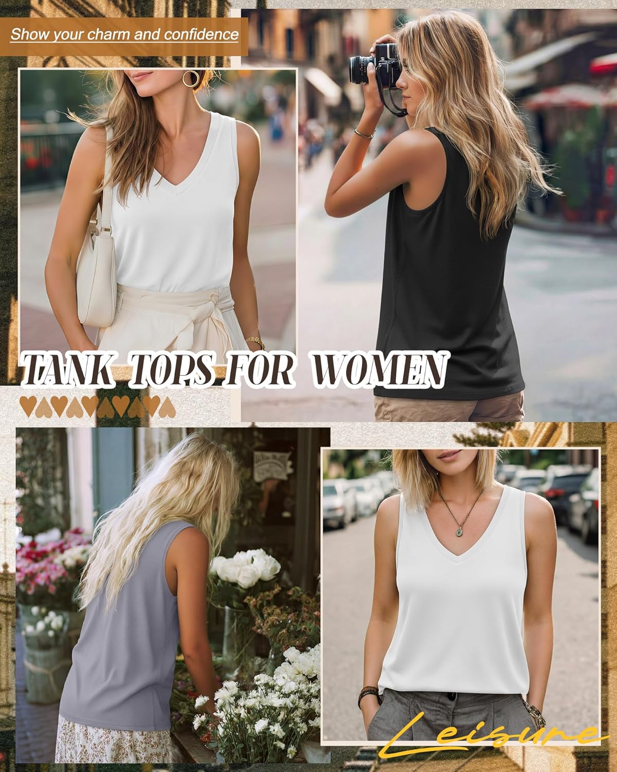 Riyiper 3 Pack Women's V Neck Tank Tops Loose Fit Sleeveless T Shirts Casual Tunic Tank Summer Beach Vacation Clothes - Image 6