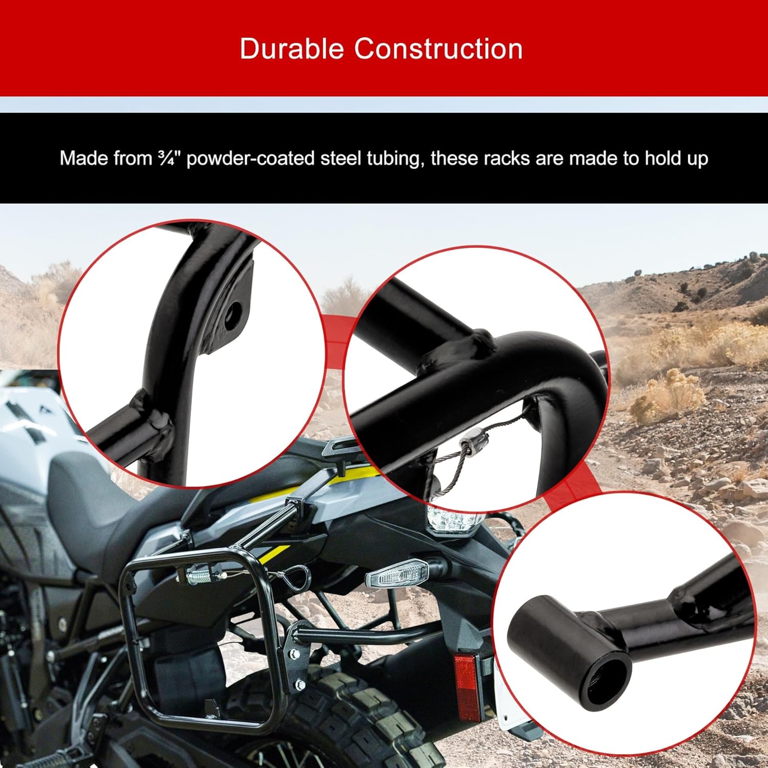 Tusk Pannier Racks Adventure Luggage Mounting System for Soft Bags and Hard Pannier Boxes Compatible with Suzuki V-Strom 800 2023-2026