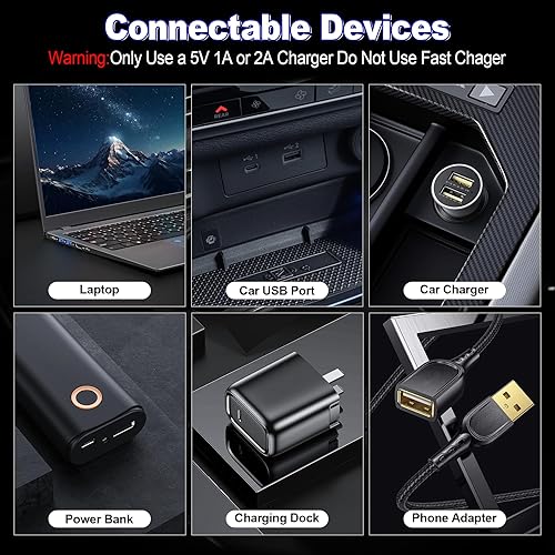 Miniatura 6 de SINGARO 2PCS Luces LED USB de noche para automóvil, lámpara retro para decoración de atmósfera automotriz, luces de ajuste táctil